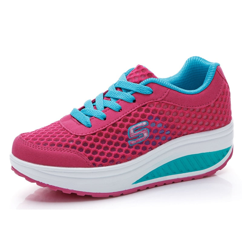 Chaussures Toning confortable à lacets en maille pour femmes