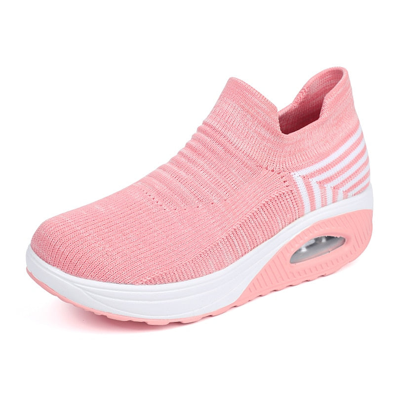 Atmungsaktive orthopädische Sportschuhe für Damen mit Gummisohle