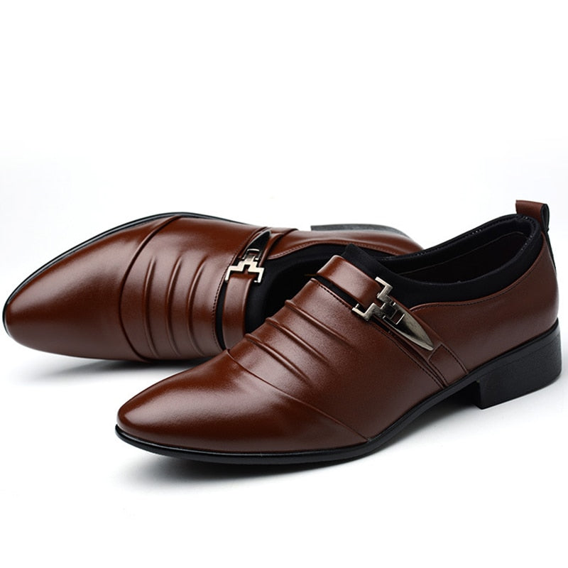 Chaussures classiques en cuir noir pour hommes - Skyder
