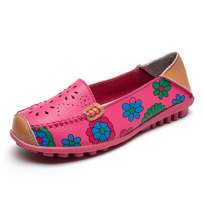 Chaussures orthopédiques en cuir fendu sans lacet pour Femmes - Orazia