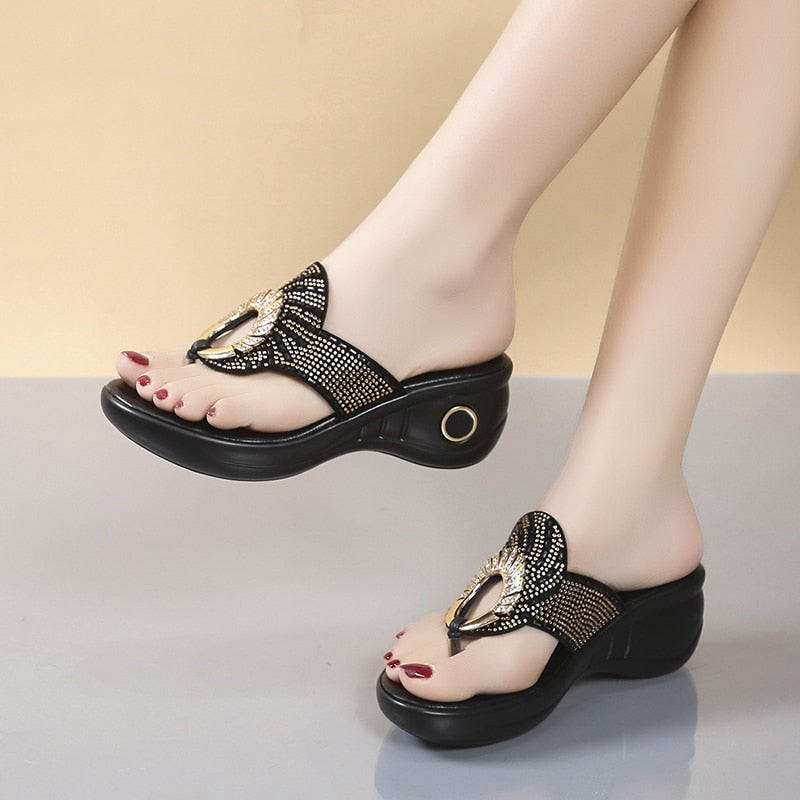 Sommer-Flip-Flops für Damen – rutschfeste Strasssteine