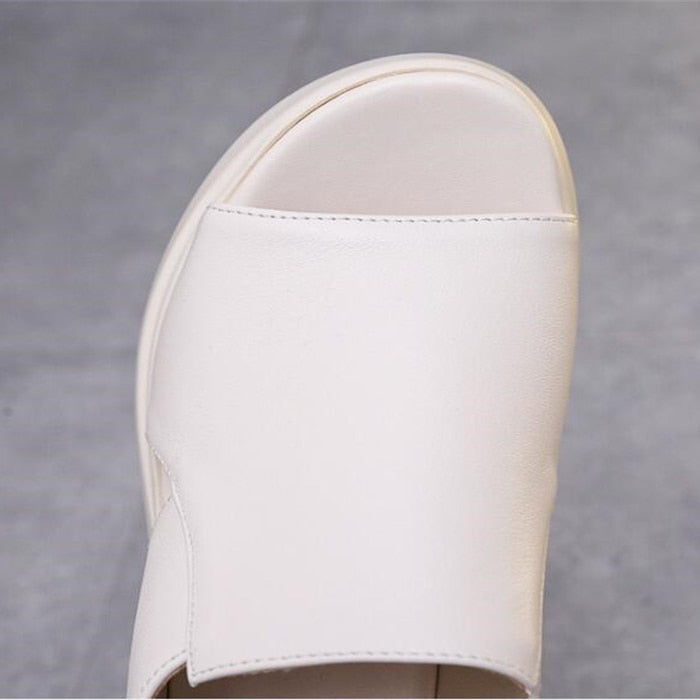 Lässige Ledersandalen mit dicker Sohle für Damen – bequem