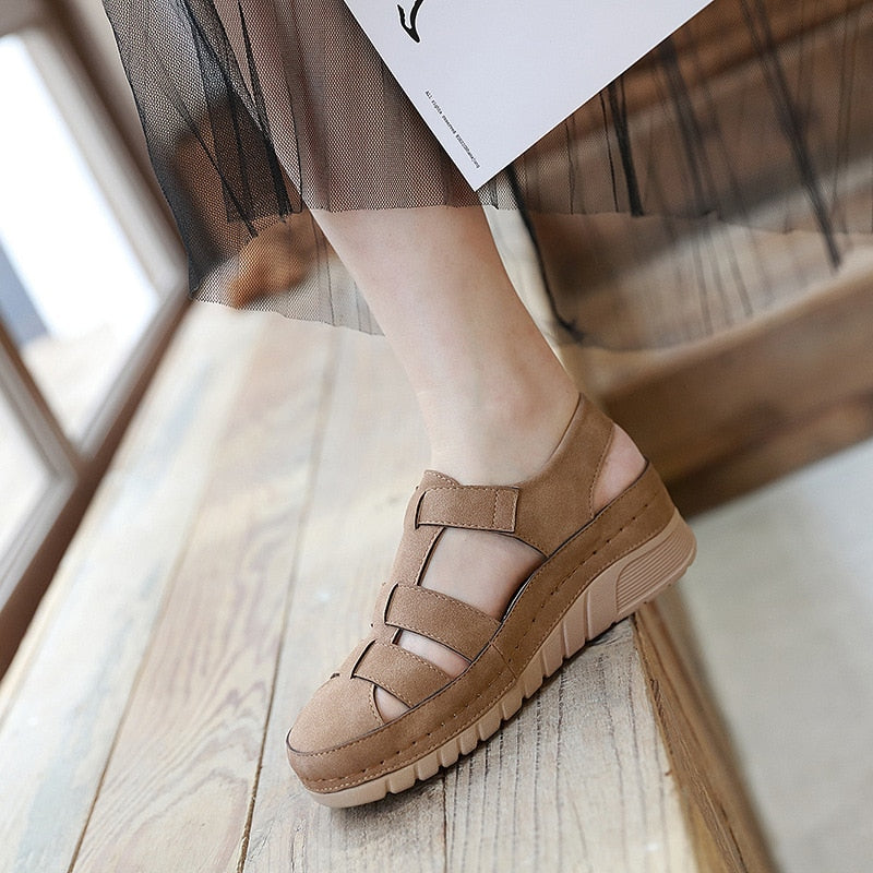 Damen-Sandalen mit optischem Keilabsatz - Wedge