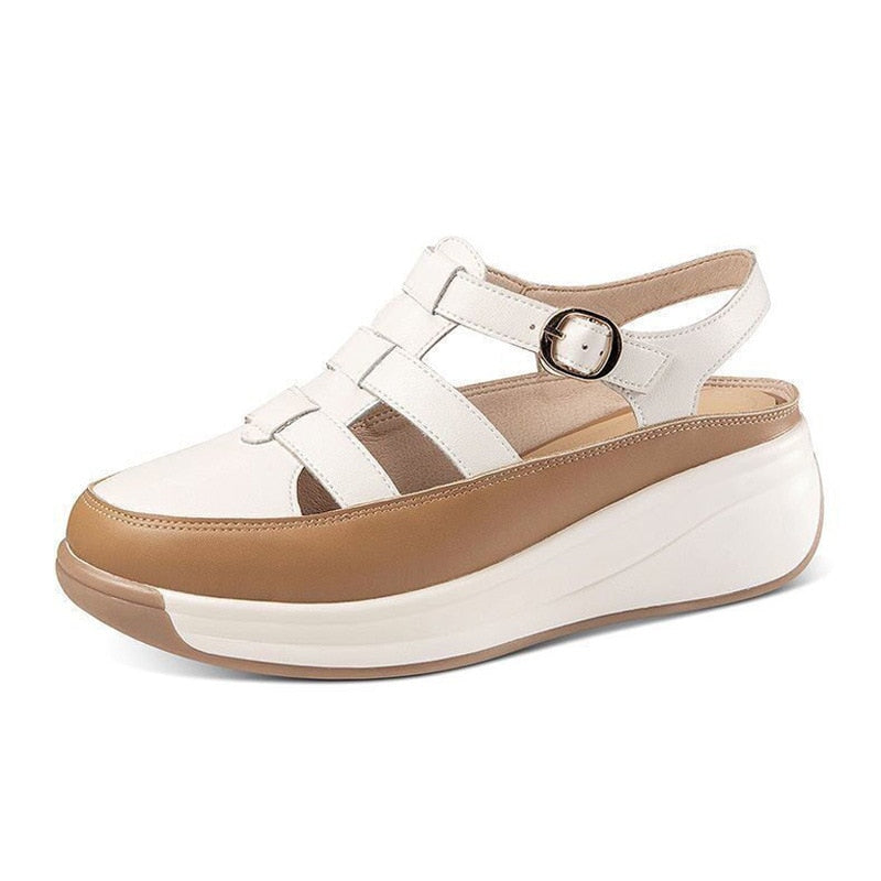 Damen-Sandalen mit runder Zehenpartie und lässiger Schnalle – Cruz
