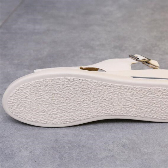 Lässige Ledersandalen mit dicker Sohle für Damen – bequem