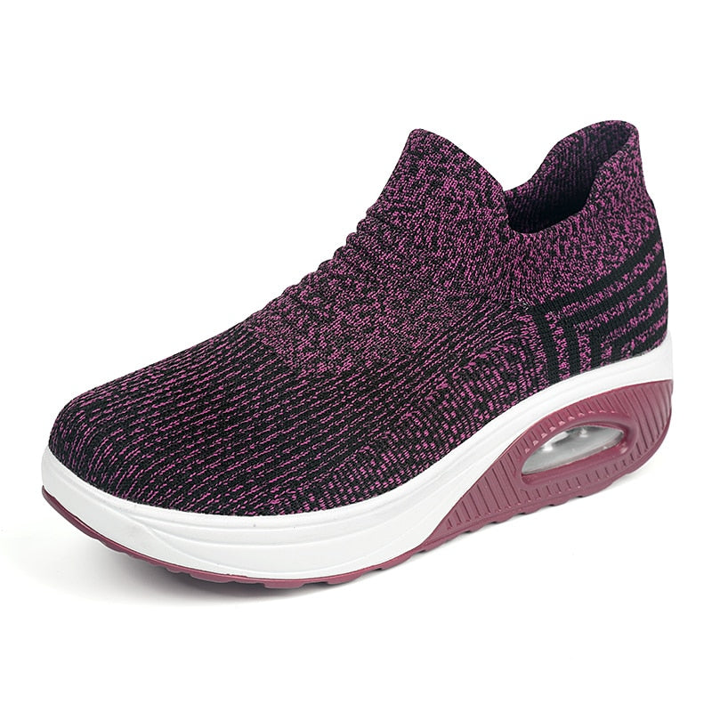 Atmungsaktive orthopädische Sportschuhe für Damen mit Gummisohle