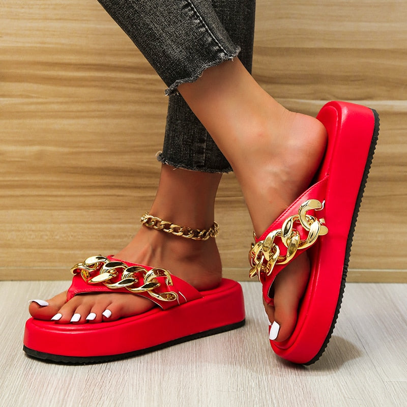 Sandales décontractées dorées pour femmes - Damol