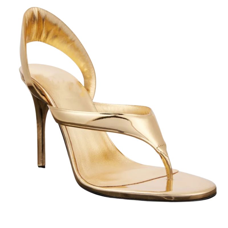Sandales À Talons Hauts Métallisé Avec Design Moderne