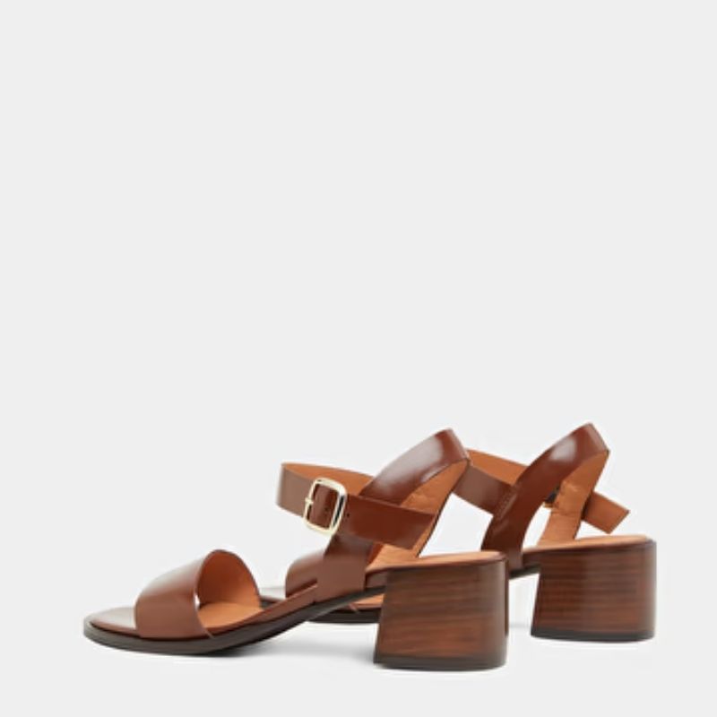 Sandales à Talons Confortable en Cuir