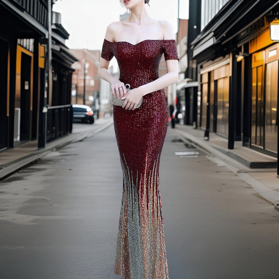 Adriana - Robe de soirée élégante sans épaule