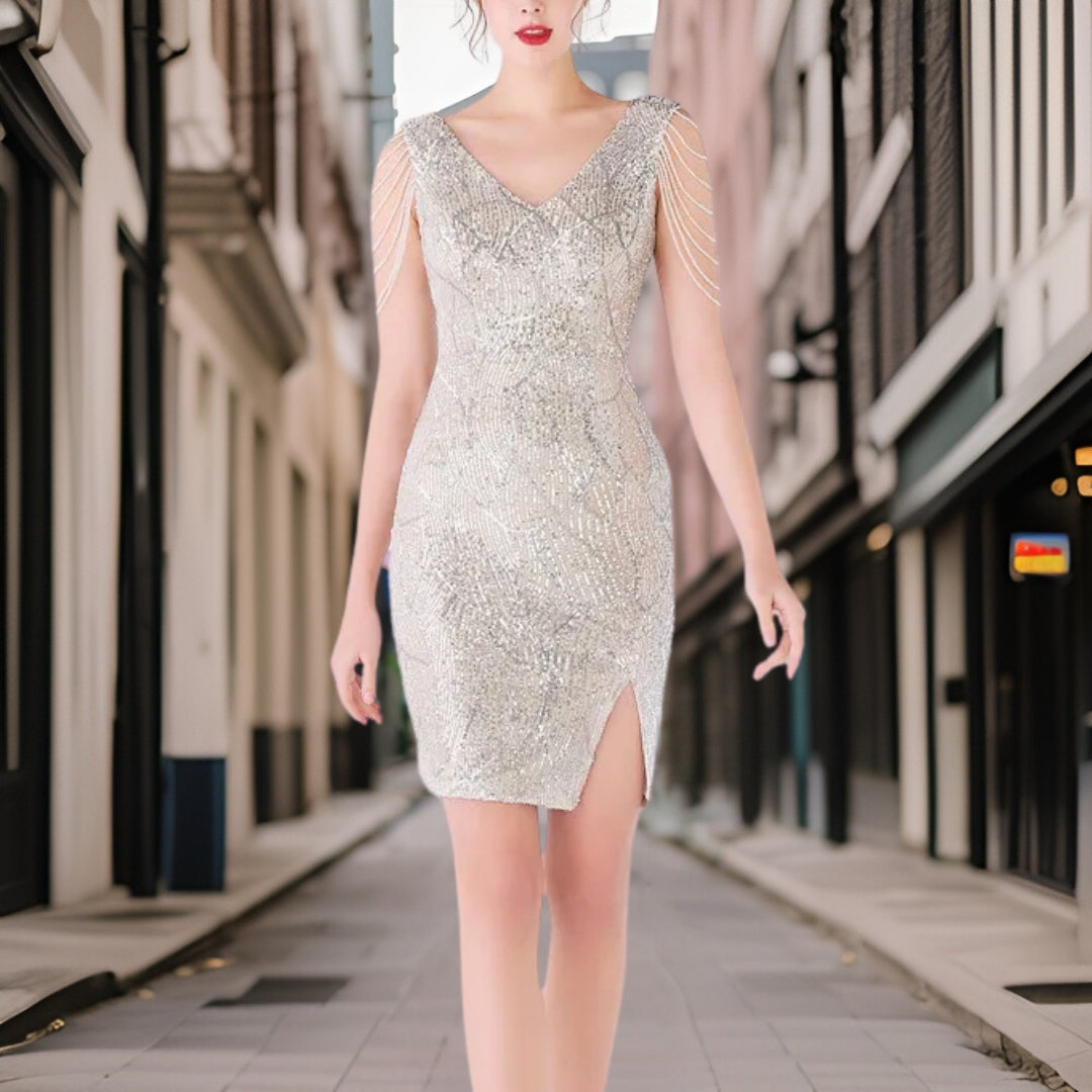 Letizia - Jolie mini robe de soirée scintillante