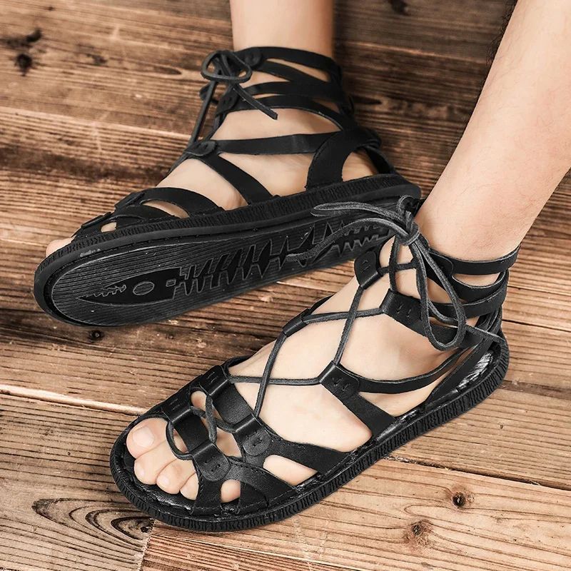 Sandales Romaines en Cuir Pour Homme
