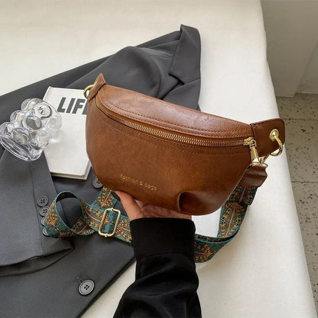 Sac à main banane femme cuir vintage