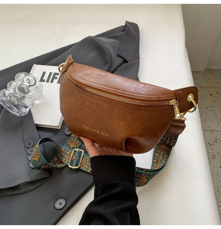 Sac à main banane femme cuir vintage