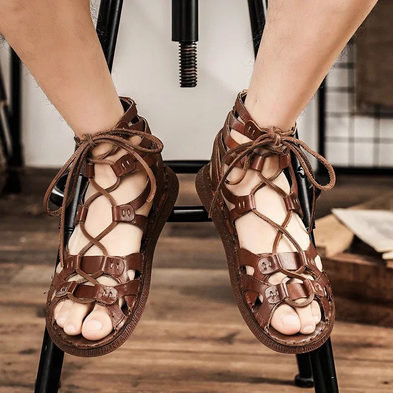 Sandales Romaines en Cuir Pour Homme