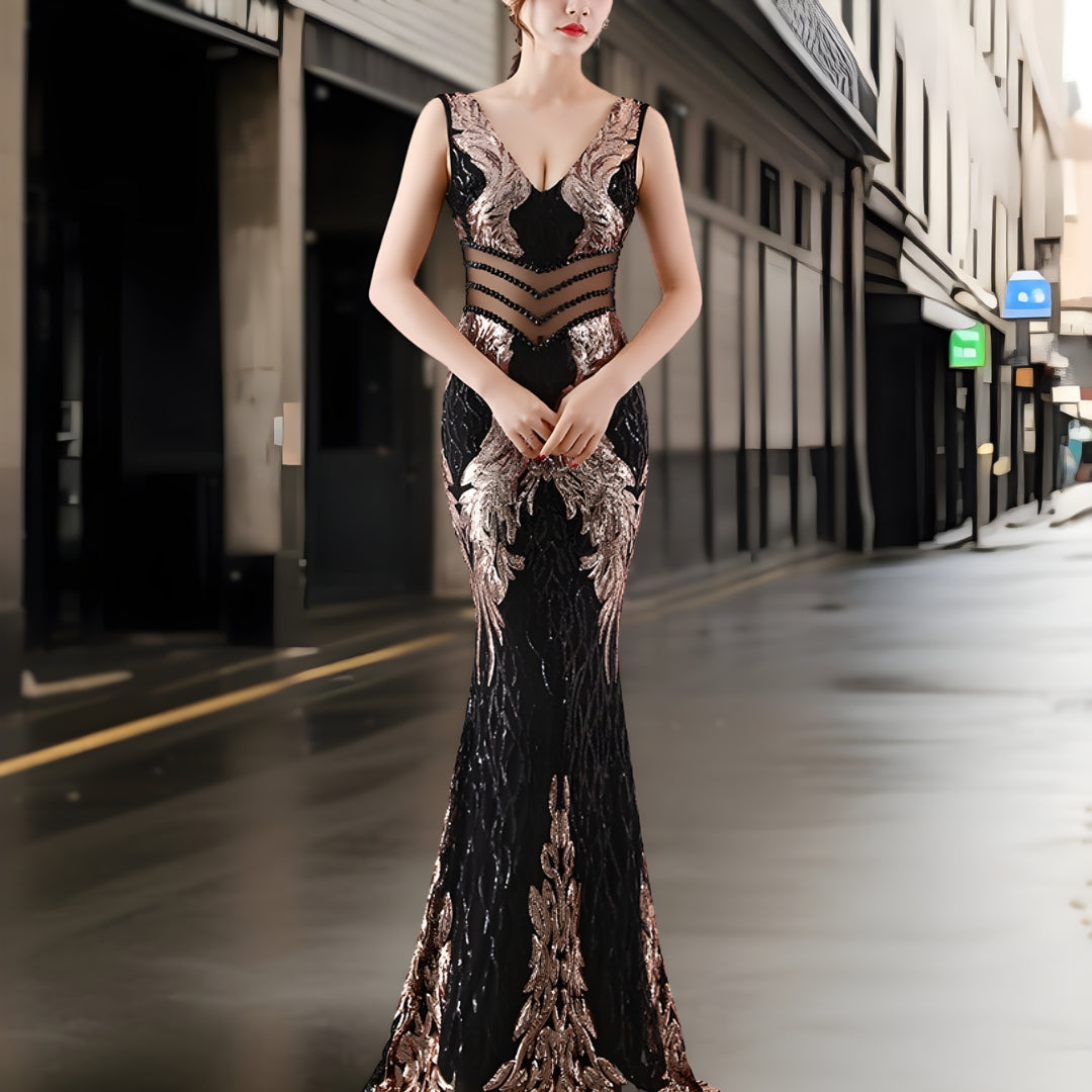 Lilliana – Luxuriöses Abendkleid mit Pailletten 