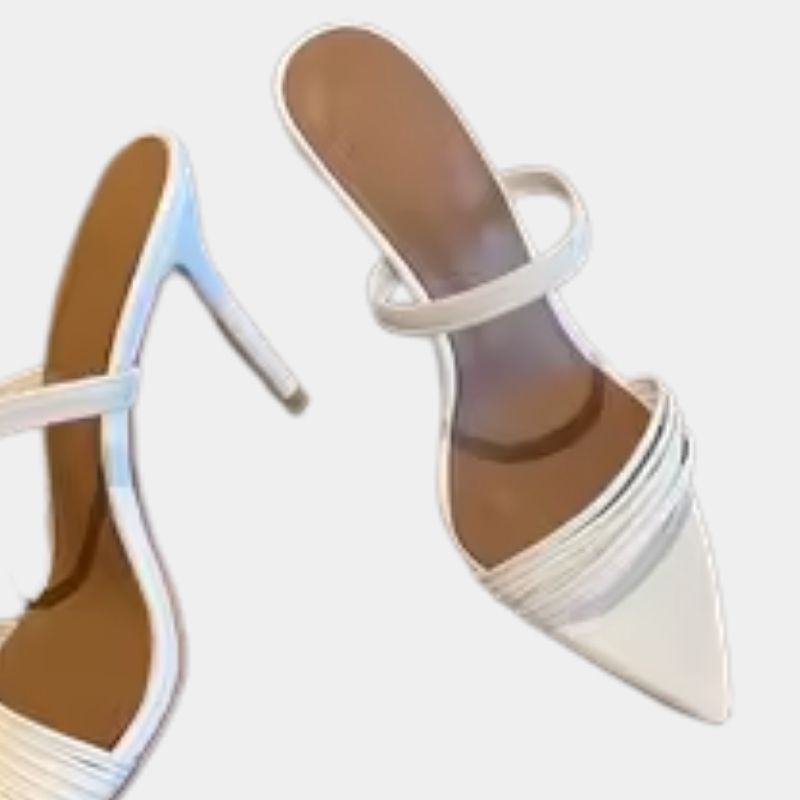 Sandales à Talons Pointus avec Lanières Fines et Bout Ouvert