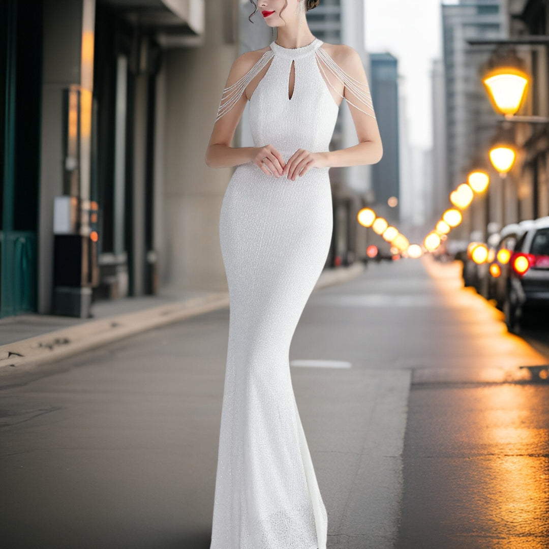 Loretta – Elegantes Pailletten-Abendkleid 