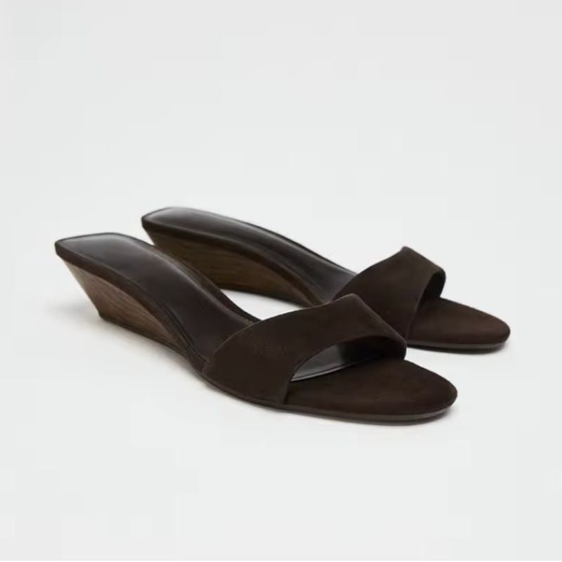 Sandales à Talons Compensés avec Bout Ouvert