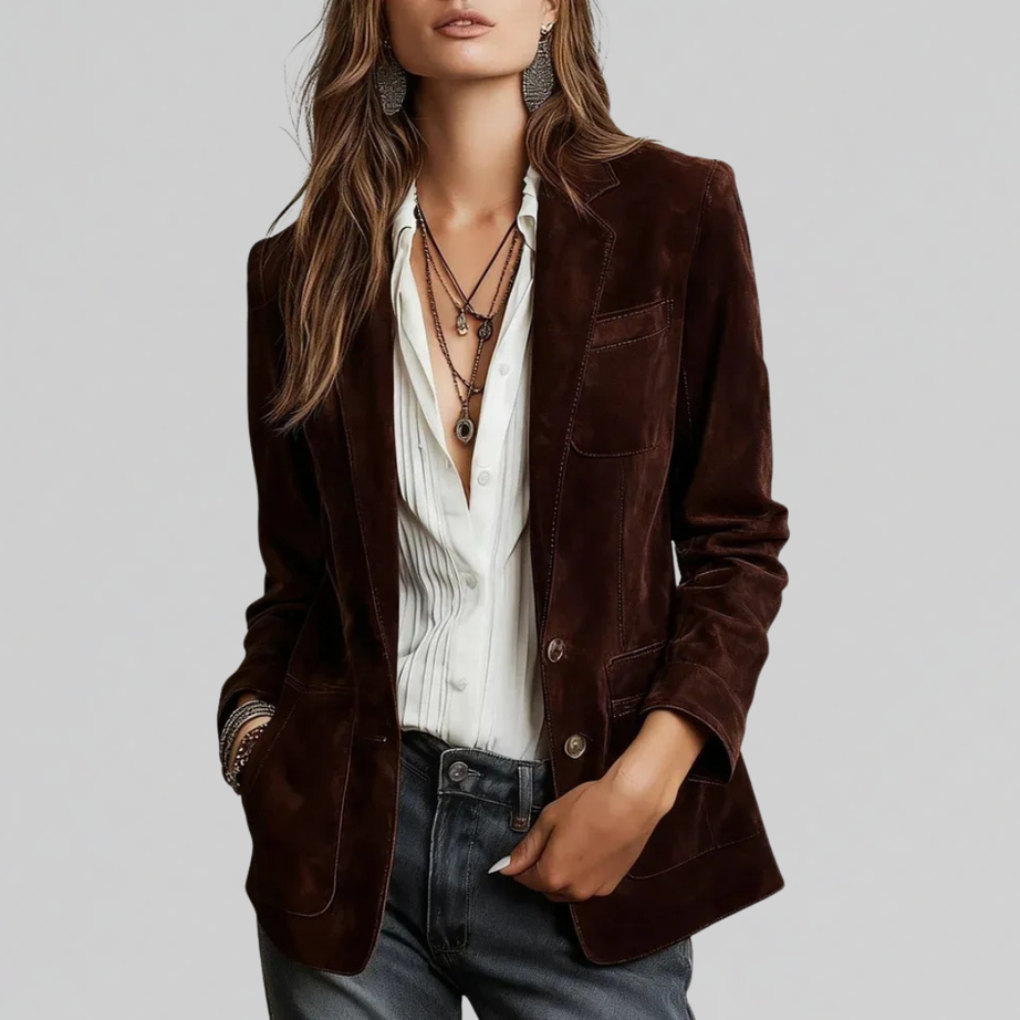 Blazer Femme Effet Daim