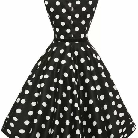 Robe vintage Noire à Pois Blancs