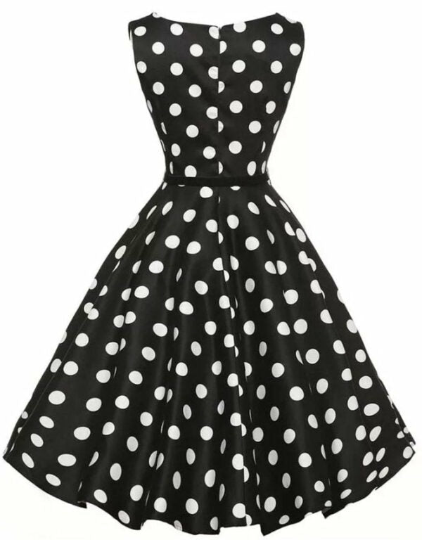 Robe vintage Noire à Pois Blancs