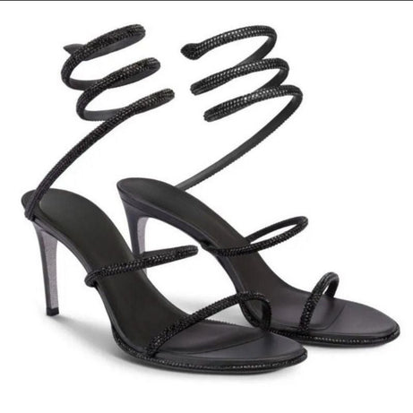Sandales à Talons avec Sangle Enroulée