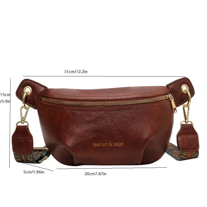 Sac à main banane cuir femme marron
