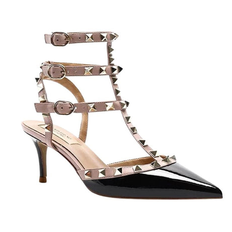 Sandales À Talons Aiguilles Avec Clous Métal Style Punk Chic