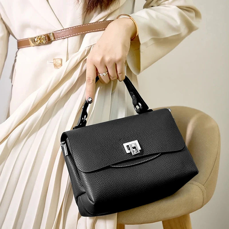 Sac à main cuir noir vintage