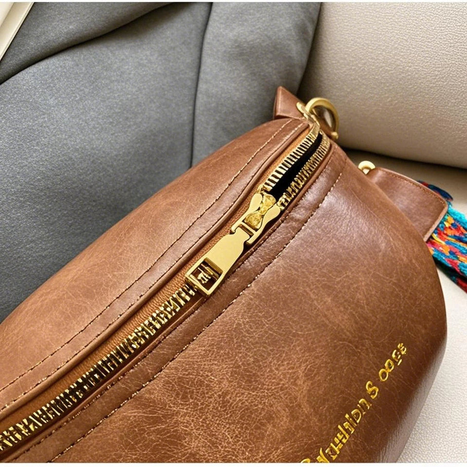 Sac à main banane femme cuir vintage
