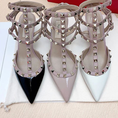 Sandales À Talons Aiguilles Avec Clous Métal Style Punk Chic