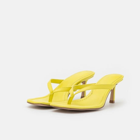 Sandales à Talons Fins avec Bout Carré et Brides Fines