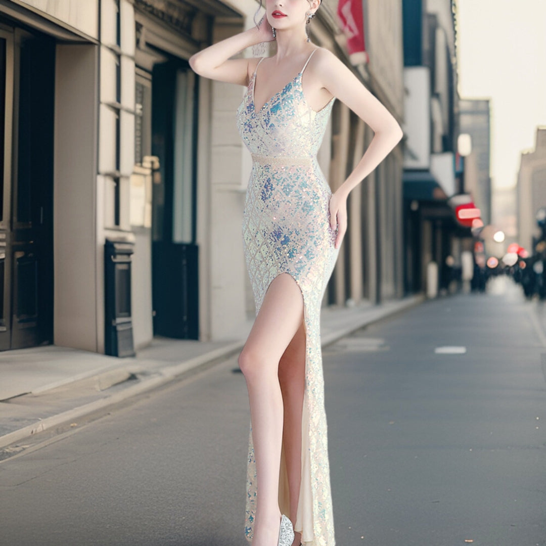 Harmony - Luxurious Sequin Evening Dress with Side Slit