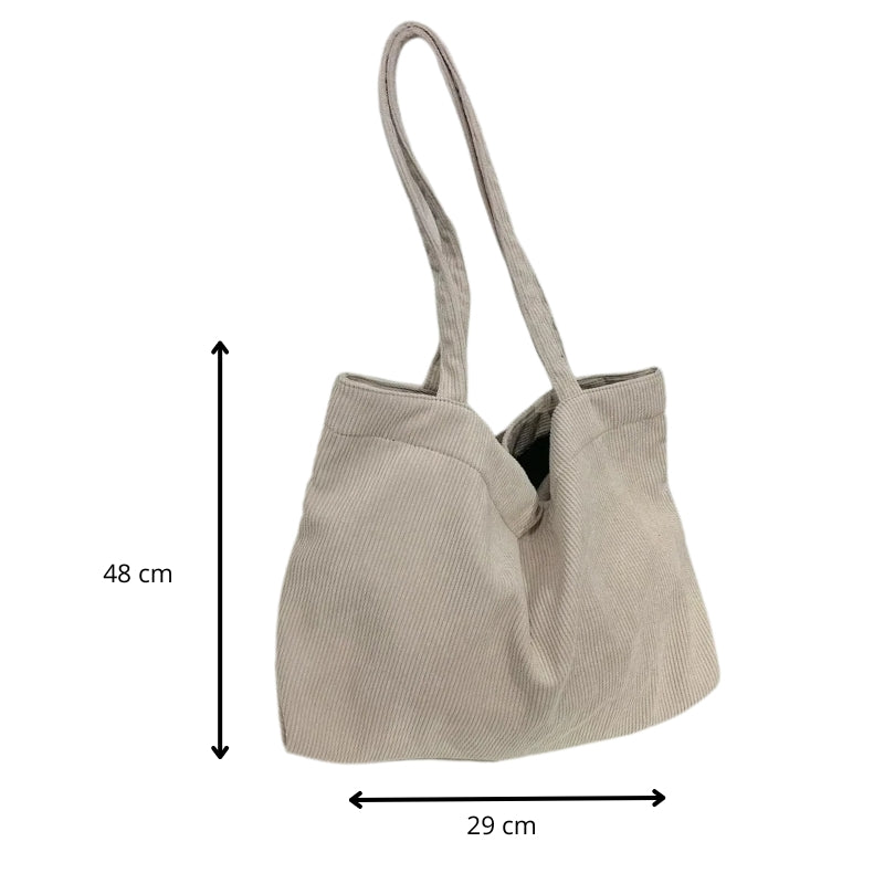 Tote Bag Velours Côtelé