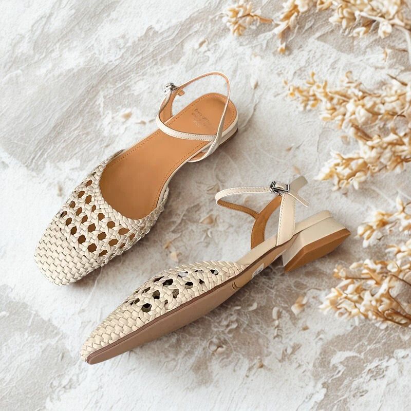 Sandales Tressées Bohème Chic à Bout Fermé