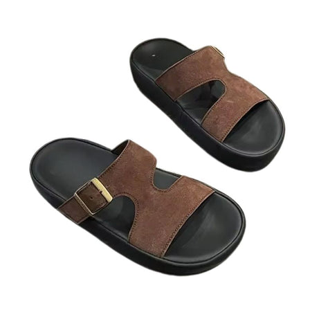 Sandales Confort à Talon Épais et Boucle Stylée