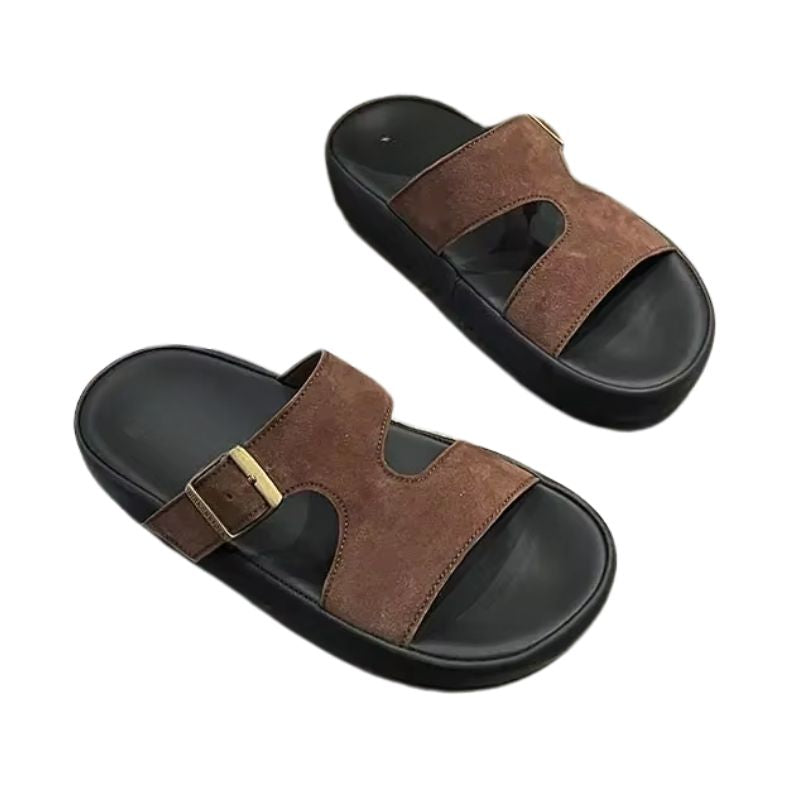 Sandales Confort à Talon Épais et Boucle Stylée