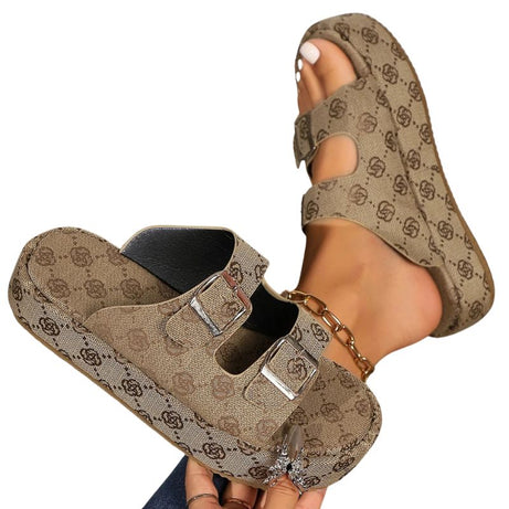 Sandales à Plateforme à Boucles Style Décontracté Été