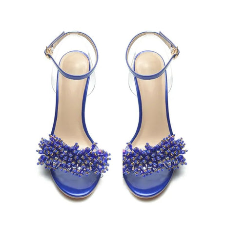 Sandale Bleu Marine Ouverte avec Lanière à Boucle