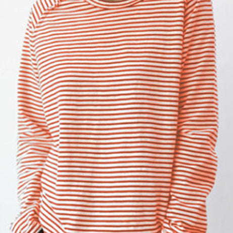 T-shirt à manches longues rayé pour femme – Haut décontracté et confortable au quotidien