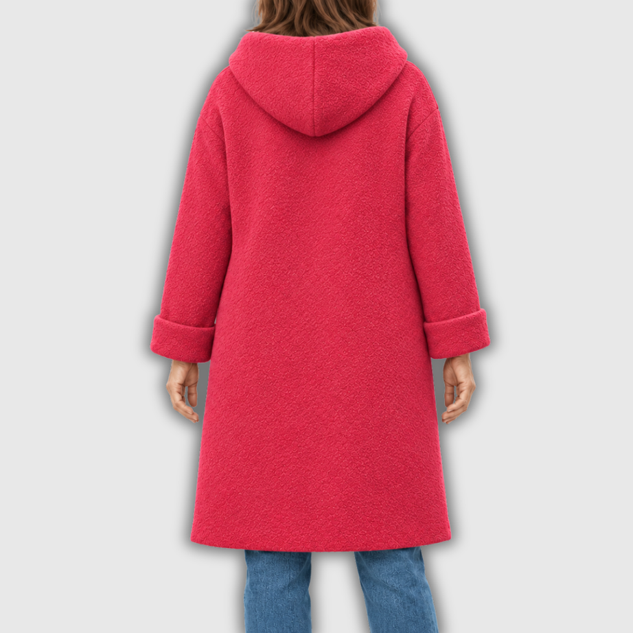 Maude | Manteau Long à Capuche en Laine Mélangée