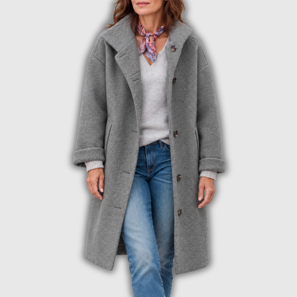 Maude | Manteau Long à Capuche en Laine Mélangée