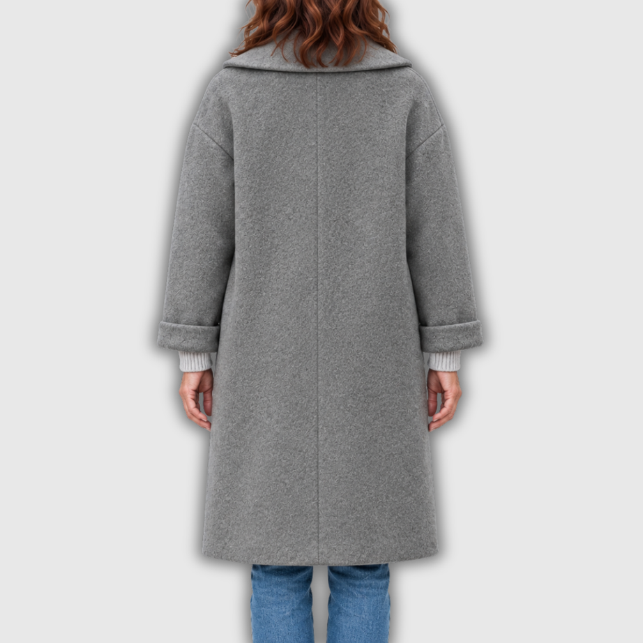 Maude | Manteau Long à Capuche en Laine Mélangée