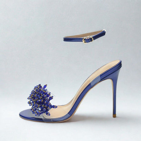 Sandale Bleu Marine Ouverte avec Lanière à Boucle