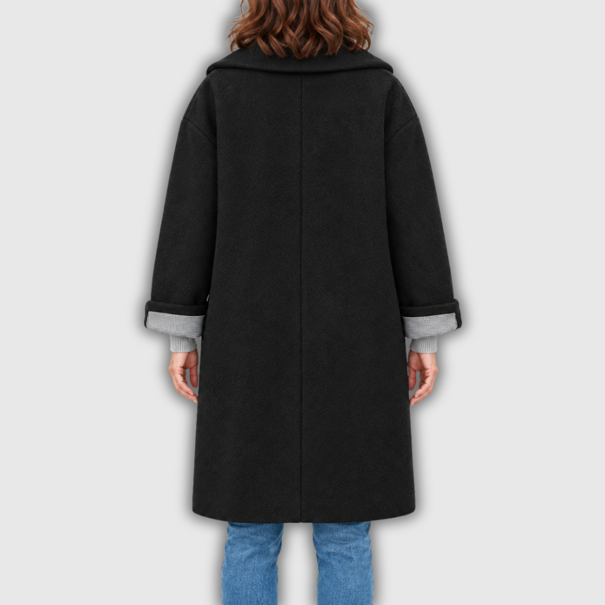 Maude | Manteau Long à Capuche en Laine Mélangée