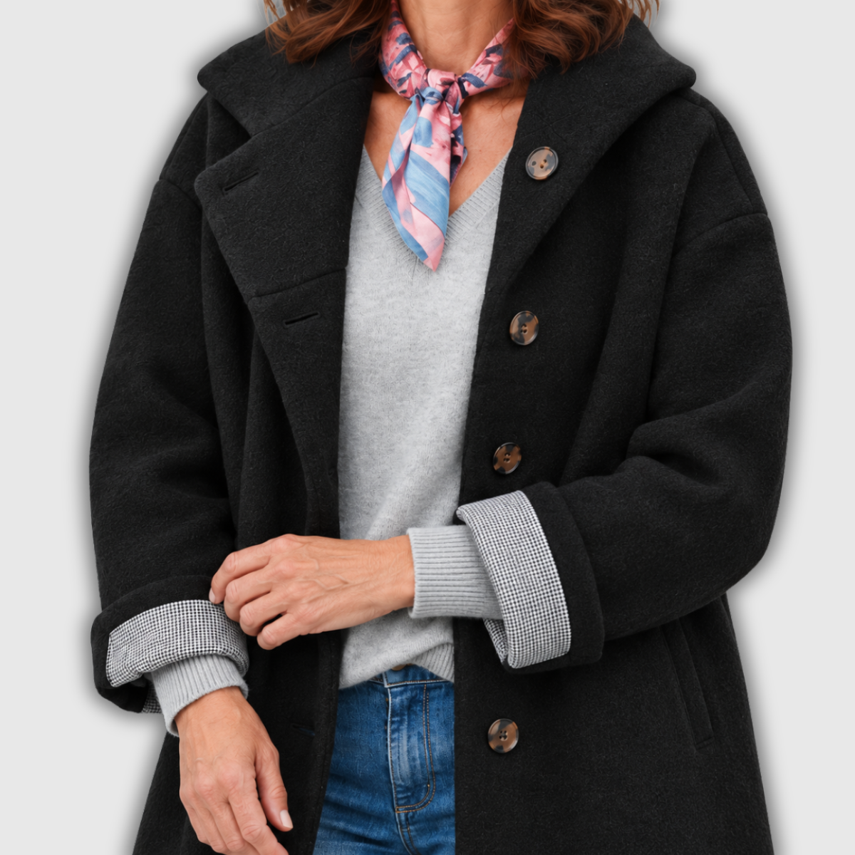 Maude | Manteau Long à Capuche en Laine Mélangée