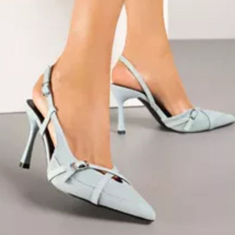 Sandales à Talons Pointus avec Fermeture à Sangle