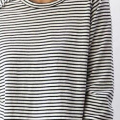 T-shirt à manches longues rayé pour femme – Haut décontracté et confortable au quotidien