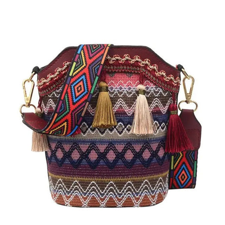 Sac à main bohème pompon